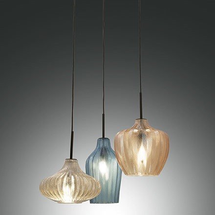 Sospensione Olbia tre luci tonda